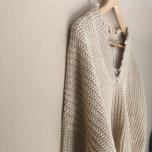 Frayed Tan Sweater - Picture 3 of 8